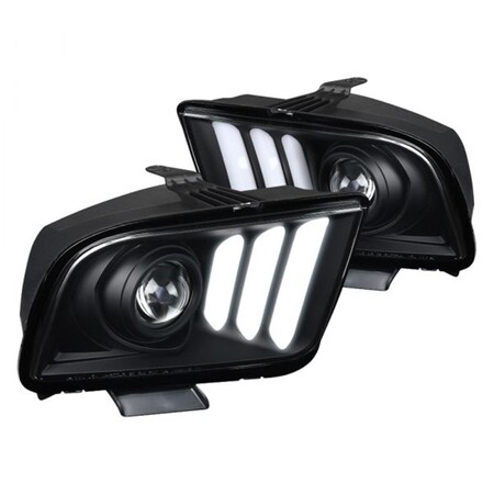 Overtime Black Light Bar Projector Headlights for 2005-2009 Ford Mustang OV3753195